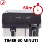 ARDES – ARFRYA03D ELDORADA DUAL Freidora de Aire – Freidora de Aire con Doble Cesta Capacidad 9 Litros – Freidora Digital Multifuncional con Pantalla Táctil