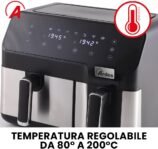 ARDES – ARFRYA03D ELDORADA DUAL Freidora de Aire – Freidora de Aire con Doble Cesta Capacidad 9 Litros – Freidora Digital Multifuncional con Pantalla Táctil