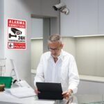 Póster Videovigilancia – Placa de Alarma – Aviso a Policía Adhesivo Material Aluminio – 20 x 30 cm – 2 Unidades