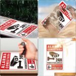 Póster Videovigilancia – Placa de Alarma – Aviso a Policía Adhesivo Material Aluminio – 20 x 30 cm – 2 Unidades