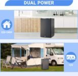 SMETA Frigorífico 12 V 220 V 50 L, Mini Nevera con Cerradura y Puerta Convertible, Bajo Consumo, Nevera para Camping, Coche, Caravana, Oficina, Extra Silencioso, 0-10 °C, Negro