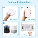 Interruptor WiFi, WiFi Inteligente, Interruptor Inteligente Alexa, Interruptor Inteligente Luz Alexa, Asistente de Soporte, Control App Tuya/Smart Life, 1 Interruptor Blanco y 1 Receptor