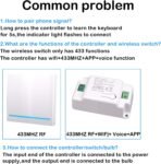 Interruptor WiFi, WiFi Inteligente, Interruptor Inteligente Alexa, Interruptor Inteligente Luz Alexa, Asistente de Soporte, Control App Tuya/Smart Life, 1 Interruptor Blanco y 1 Receptor