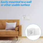 Kit de enchufe empotrable de 2 vías, 16 A, 250 V, enchufe doble con tapa con bisagras, blanco, para exteriores, impermeable, con contacto a tierra y tapa abatible para baño, cocina, garaje