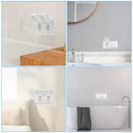 Kit de enchufe empotrable de 2 vías, 16 A, 250 V, enchufe doble con tapa con bisagras, blanco, para exteriores, impermeable, con contacto a tierra y tapa abatible para baño, cocina, garaje