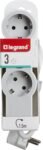LEGRAND Regleta, Multibase con 3 Tomas de Corriente 2P+T, Cable 1,5 m, Blanco/Gris Claro 694549