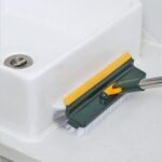 Fregadora de Pisos con Extractor, Cepillo para Pisos, Cepillo para Pisos con Raspador, Cepillo Multiusos para Mortero Giratorio de 180° y Cepillo de Cerdas Duras, Cepillo en Forma de V