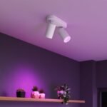 CALEX Foco de Techo LED Inteligente de Dos Luces (Ovalado), Giratorio, Colores RGB y Luz Fría, Regulable, Control por App y Voz, Blanco