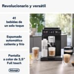 De’Longhi Eletta Explore Perfetto Cafetera Superautomática, Jarra de Leche Automática LatteCrema, 50 bebidas con un solo toque, Pantalla táctil a color, Gris oscuro (ECAM452.57.G)