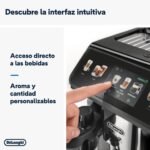 De’Longhi Eletta Explore Perfetto Cafetera Superautomática, Jarra de Leche Automática LatteCrema, 50 bebidas con un solo toque, Pantalla táctil a color, Gris oscuro (ECAM452.57.G)