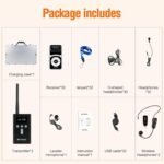 Retekess T130P (T130 3rd) Auriculares inalámbricos con sistema de guía turística, reducción de ruido mejorada, de fábrica (2 transmisores, 30 receptores, estuche de carga de 32 ranuras)