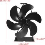 6 x ventilador térmico de estufa de leña, ventilador ecológico de distribución de calor silencioso y eficiente