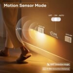 Luz Nocturna con Sensor de Movimiento, 4 Piezas Luz Nocturna Infantil Recargable con 3 Modos, Luz Nocturna LED para Escaleras, Pasillo, Baño, Cocina, Habitación Infantil, Color Blanco
