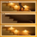 Luz Nocturna con Sensor de Movimiento, 4 Piezas Luz Nocturna Infantil Recargable con 3 Modos, Luz Nocturna LED para Escaleras, Pasillo, Baño, Cocina, Habitación Infantil, Color Blanco
