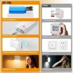 Luz Nocturna con Sensor de Movimiento, 4 Piezas Luz Nocturna Infantil Recargable con 3 Modos, Luz Nocturna LED para Escaleras, Pasillo, Baño, Cocina, Habitación Infantil, Color Blanco