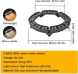 Luz LED circular para árbol de 24V CC para exteriores, bombilla de luz cálida expandible para palmeras y jardines, iluminación LED de pilar romano (5 JUEGOS)