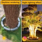 Luz LED circular para árbol de 24V CC para exteriores, bombilla de luz cálida expandible para palmeras y jardines, iluminación LED de pilar romano (5 JUEGOS)