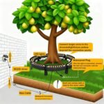 Luz LED circular para árbol de 24V CC para exteriores, bombilla de luz cálida expandible para palmeras y jardines, iluminación LED de pilar romano (5 JUEGOS)