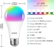 LVWIT Bombillas Inteligentes E27, Compatible con Alexa, Google Home Assistant y App Smart Life/Tuya, Bombilla Wi-Fi R50 12W 1521 Lm, Lámpara LED Regulable Equivalente a 100W – 4 Unidades