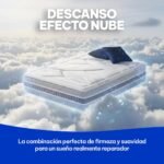 Moisury Colchón Viscoelástico 135 x 190 cm Efecto Nube – Viscoelástica Carbono 6 cm – Colchón de Alta Firmeza y Súper Adaptable – Óptimo para Dolores de Espalda