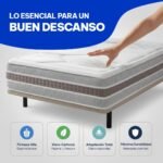 Moisury Colchón Viscoelástico 135 x 190 cm Efecto Nube – Viscoelástica Carbono 6 cm – Colchón de Alta Firmeza y Súper Adaptable – Óptimo para Dolores de Espalda