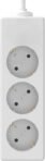 Garza – Regleta de 3 tomas Sin interruptor y con tierra, Multienchufe de 1,4 m, Hasta 3680W, Protección infantil, Cable 3G H05W-F, Blanco