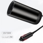 Pongnas Ventilador Calefactor Portátil para Automóvil 2 en 1 con Soporte de 360°: Descongelador Eficiente de 150 W y 12 V para Uso en Invierno y Verano