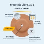 MySweetStitch – 10 x FreeStyle Libre Patch 1 & 2 Round con orificio de ventilación, Overpatch Ø 65 mm, protector de sensor, parches de sensor, impermeable, transpirable, Beige