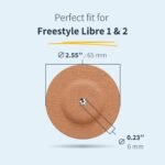 MySweetStitch – 10 x FreeStyle Libre Patch 1 & 2 Round con orificio de ventilación, Overpatch Ø 65 mm, protector de sensor, parches de sensor, impermeable, transpirable, Beige