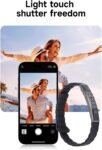 Brazalete inteligente de actividad y fitness, contador de pasos, toma de fotografías remota, resistente al agua, adecuado para deportes (negro)
