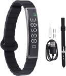 Brazalete inteligente de actividad y fitness, contador de pasos, toma de fotografías remota, resistente al agua, adecuado para deportes (negro)