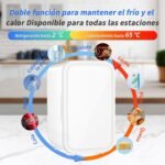 YASHE Mini refrigerador de 6 litros/8 latas 220-240 V CA/CC Nevera termoeléctrica portátil para dormitorio, cuidado de la piel, bebidas, oficina, dormitorio y automóvil, blanco