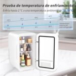 YASHE Mini refrigerador de 6 litros/8 latas 220-240 V CA/CC Nevera termoeléctrica portátil para dormitorio, cuidado de la piel, bebidas, oficina, dormitorio y automóvil, blanco