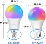 ANTELA Bombilla LED Inteligente WiFi E14 806lm, 16 Millones de Colores, Luz Fría Cálida 2700-6500K, Compatible con Alexa y Google Home, 15000 Horas, 2uds