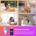 ANTELA Bombilla LED Inteligente WiFi E14 806lm, 16 Millones de Colores, Luz Fría Cálida 2700-6500K, Compatible con Alexa y Google Home, 15000 Horas, 2uds