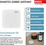 EMOS GoSmart ZigBee Gateway IP-1000Z Smart Home Hub Compatible con Tuya Smart Life Soporte Bluetooth 2.4GHz WiFi 6x6cm Blanco