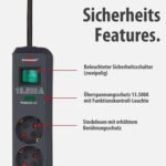 Brennenstuhl Eco-Line regleta con 6 tomas y protección contra sobretensiones (cable de 1,5 m, interruptor iluminado, protección contra sobretensiones hasta 13.500 A) antracita