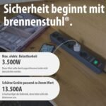 Brennenstuhl Eco-Line regleta con 6 tomas y protección contra sobretensiones (cable de 1,5 m, interruptor iluminado, protección contra sobretensiones hasta 13.500 A) antracita