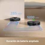 DREAME D20 Robot Aspirador, Succión 13.000 Pa, Doble Cepillo para Pelos de Mascotas, Navegación LDS, Aspiración y Fregado 2 en 1, Suelos y Alfombras, Negro