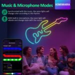 Kimimara Luces LED Neón 1m – Tira LED Neón RGB Flexible, DIY de Silicona con Control de App, Tira de Neón Luz Decorativa para Dormitorio, Bar, Sala de Juegos, Navidad y Fiestas (1 Metro)