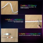 Kimimara Luces LED Neón 1m – Tira LED Neón RGB Flexible, DIY de Silicona con Control de App, Tira de Neón Luz Decorativa para Dormitorio, Bar, Sala de Juegos, Navidad y Fiestas (1 Metro)