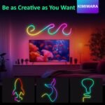 Kimimara Luces LED Neón 1m – Tira LED Neón RGB Flexible, DIY de Silicona con Control de App, Tira de Neón Luz Decorativa para Dormitorio, Bar, Sala de Juegos, Navidad y Fiestas (1 Metro)