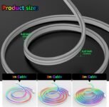 Kimimara Luces LED Neón 1m – Tira LED Neón RGB Flexible, DIY de Silicona con Control de App, Tira de Neón Luz Decorativa para Dormitorio, Bar, Sala de Juegos, Navidad y Fiestas (1 Metro)