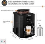 Krups Essential Cafetera, Molinillo de granos, Cafetera espresso, Pantalla LCD, Limpieza automática, Boquilla de vapor para capuchino negro YY8135FD