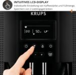 Krups Essential Cafetera, Molinillo de granos, Cafetera espresso, Pantalla LCD, Limpieza automática, Boquilla de vapor para capuchino negro YY8135FD