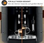 Krups Essential Cafetera, Molinillo de granos, Cafetera espresso, Pantalla LCD, Limpieza automática, Boquilla de vapor para capuchino negro YY8135FD