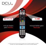 DCU TECNOLÓGICO | Control remoto universal | Mando a distancia para televisores LCD/LED | Botón para Netflix y Youtube | Negro