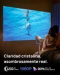 Proyector portátil XGIMI MoGo 4 con batería, 450 lúmenes ISO | Google TV y Netflix Oficial, Soporte 360°, Autonomía 2,5 h, Altavoces Harman Kardon 12W, WiFi, Bluetooth, Versión 2025