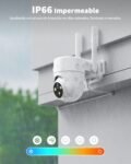 Cámara de Vigilancia Exterior 4G LTE Grabación 24/7 con Tarjeta SIM, Cámara PTZ de 360° con Detección Humana AI y Visión Nocturna Colorida, Audio Bidireccional, IP66 a Prueba de Agua