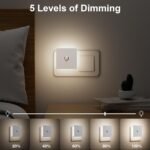 Feliigo Luz Nocturna con Sensor de Movimiento, 2 Piezas Luz Nocturna Infantil Enchufe Regulable con 3 Modos, Brillo Regulable para Habitación Infantil, Baño, Pasillo, Cocina, Escaleras